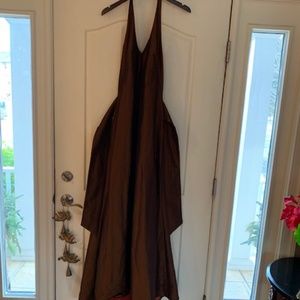 Brown Taffeta Evening Gown